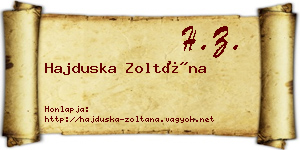 Hajduska Zoltána névjegykártya
